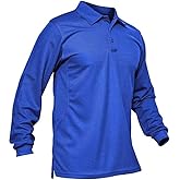 MAGCOMSEN Men's Polo Shirts 3 Button Quick Dry Performance Long Sleeve Tactical Shirts Pique Jersey Golf Shirt