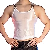 GENEMEN Glossy Mens Sleeveless Vest Sports Workout Tank Top Undershirt Sexy Muscle Sheer Shirt
