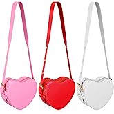 Dansydaisy Heart Crossbody Bag for Women, PU Leather Small Satchel Purse, Adjustable Strap, Valentine's Day Gift