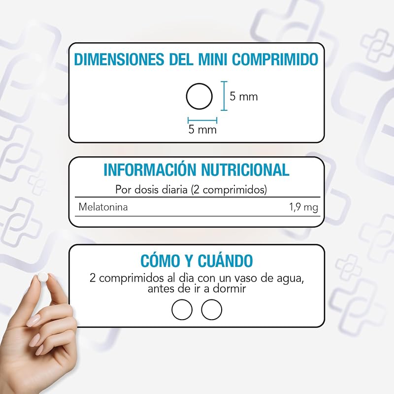 Melatonina Pura 1,9 mg por Dosis PiùLife, 600 Mini Comprimidos