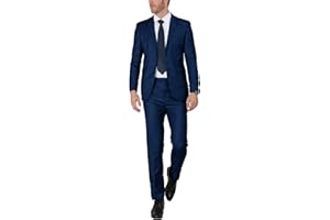 WEEN CHARM Men's Suits Slim Fit 2 Piece Two Button Blazer Wedding Prom Tuxedo Single Breasted Jacket Pants Set