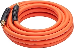 VEVOR Air Hose, 3/8'' x 25FT Hybrid Air Compressor Hose, 300 PSI Kink-Resistant Pneumatic Hoses with 1/4-inch Solid MNPT Bras