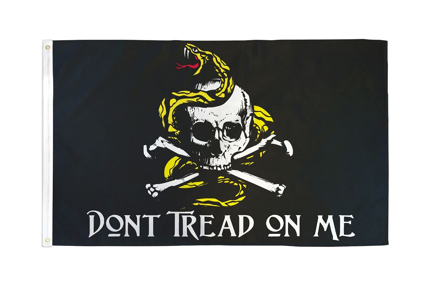 AZ FLAG - Don'T Tread On Me Pirate Flag - 3x5 Ft - 100D Polyester Skull Pirates Banner with Two Metal Grommets - Fade Resistant - Vivid Colors - 3' x 5' Feet - 150x90 Cm