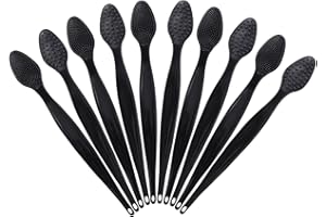 10 Pcs Lip Exfoliator Scrub Brush, Ooloveminso Silicone Lip Scrubber Exfoliating Brush, Soft Double-Side Lip Exfoliator Tool for Dark Lips, Lip Care and Beauty-Black
