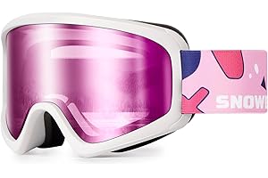 SNOWER Kids Ski Goggles, Anti-Fog Snow Goggles with OTG Design, 100% UV Protection, HD Lens for Kids Boys Girls
