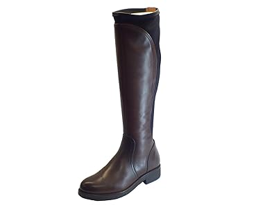 Cafènoir Stivali Pelle Testa Di Moro E Tessuto Elasticizzato