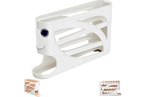 Large-Capacity Egg Dispenser for Refrigerator | Auto Rolling No Assembly Required Eggs Dispenser | Vertical Design Saves Spac