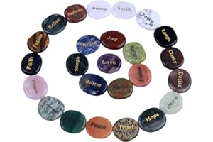 TGS Gems® Natural Engraved Inspirational Word Worry Stones(25 Different Words)