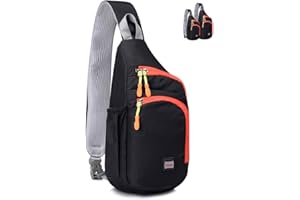 Lecxci Sling Bag Waterproof Sling Backpack Lightweight Crossbody Chest Bag Daypack Hiking Travel for Women Men