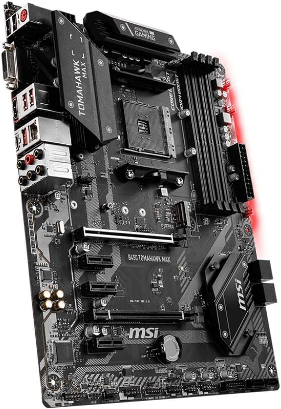 MSI B450 TOMAHAWK MAX Motherboard ATX, AM4, DDR4, LAN, USB 3.2 Gen2, TYPE-C, M.2, RGB Mystic Light Sync, HDMI, DVI-D, AMD RYZEN 1st, 2nd and 3rd Gen Ready - Image 3