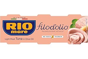 Rio Mare - Filod'olio Canned Tuna - Solid Light Tuna in Olive Oil - 3x65g