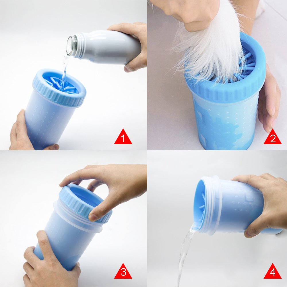 Ofspower Portable Dog Paw Cleaner, Pet Grooming Bathing Cleaning Brush Cup Dog Foot Cleaner (Medium)