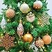 Valery Madelyn 40ct 80mm Trendy Rose Gold Shatterproof Christmas Ball Ornaments Decoration,40 Pcs Metal Hooks Included,Themed with Tree Skirt(Not Included)