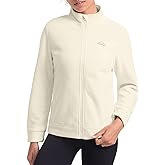 Rdruko Women's Polar Fleece Jacket Lightweight Warm Full Zip Long-Sleeve Outdoor Recreation Coat with Zipper Pockets