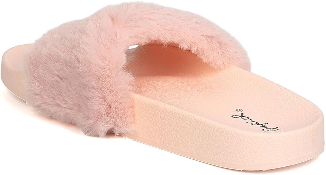 fuzzy open toe slippers