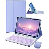 for iPad Air 11-inch/ 5th/ 4th Generation Case with Keyboard iPad Air 10.9/11-inch M3 M2 Air 5 Air 4 Gen 2025/2024/2022/2020 Magic Keyboard Backlit Built-in Pencil Holder with Mouse - Purple