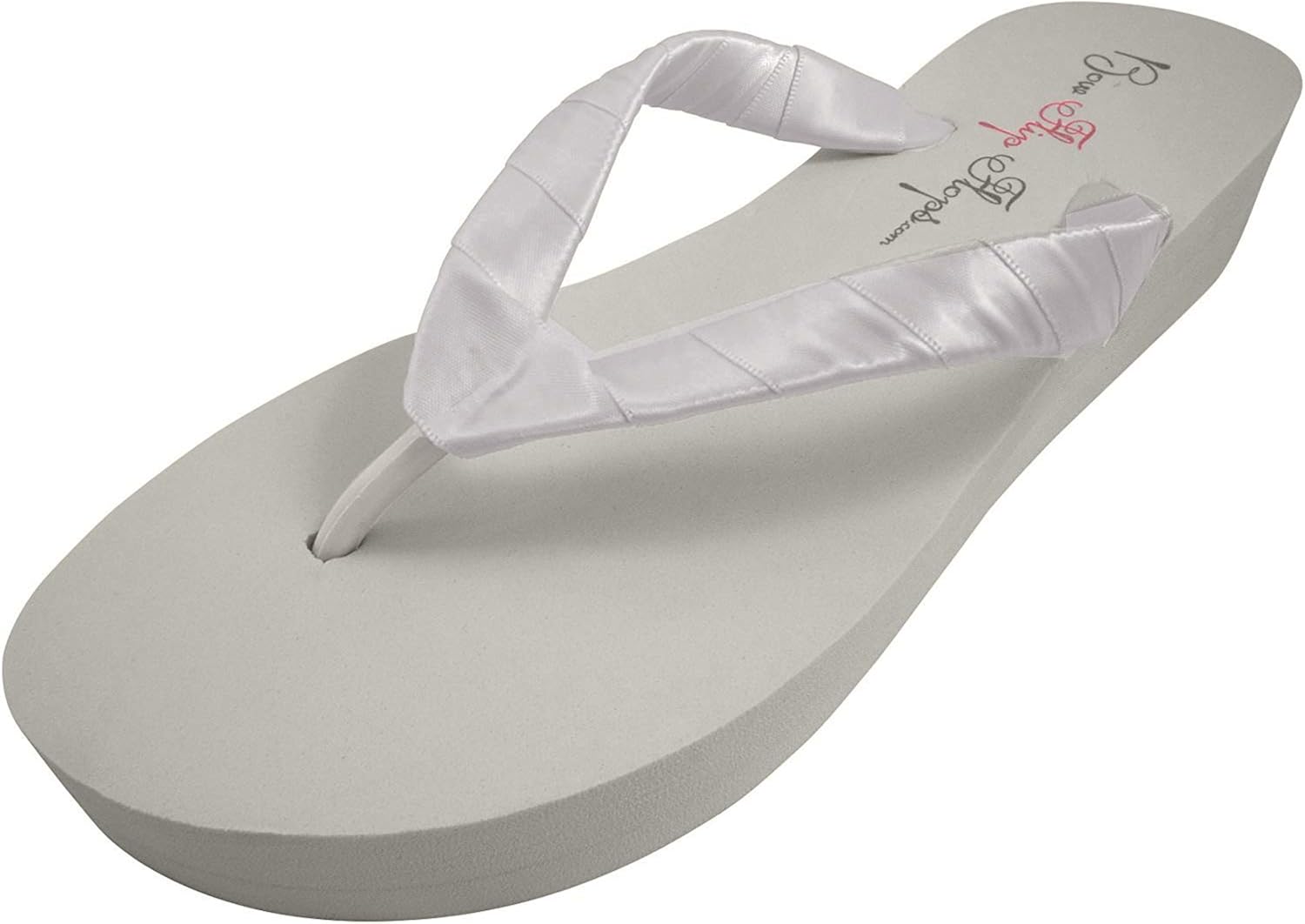 Amazon.com | Bridal Wedge Flip Flops Ivory White 1 2 or 3.5 inch Heel Womens Bridal Wedding 