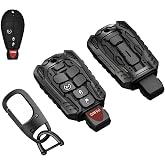 Heavy Duty Zinc Alloy Key Fob Cover, Accessories, Key Fob Case, Keychain Compatible with 2008 2009 2010 2011 2012 2013 2014 2015 2016 2017 2018 Dodge Ram 1500 2500 3500