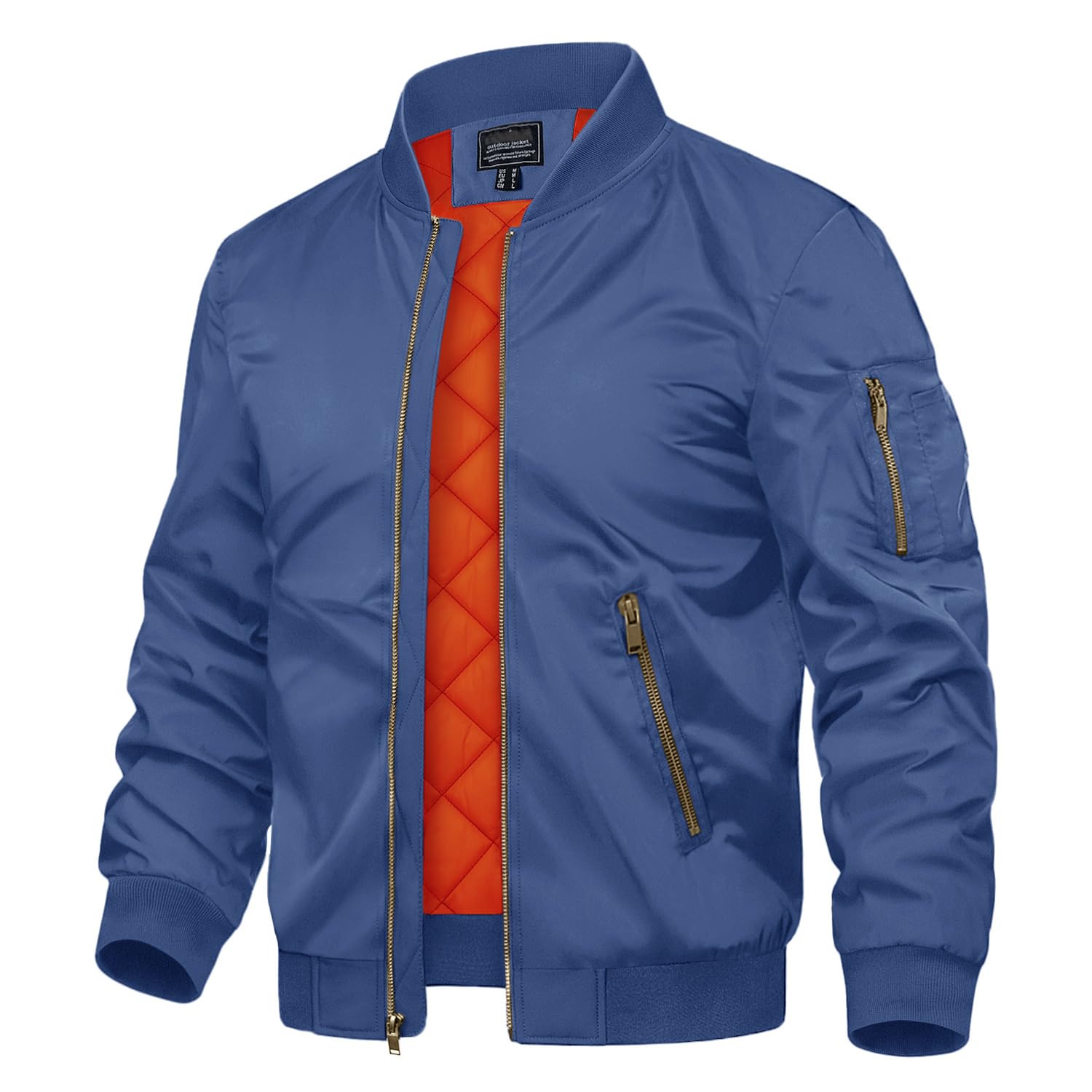 TACVASEN Men's Jackets Zip Up Hiking Fishing Thick Outwear Fall Winter Outwear Royal blue, M Image