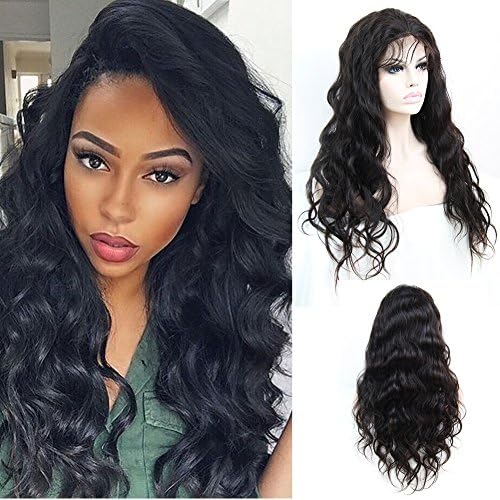 SHANELL 360 Lace Frontal Wigs Pre Plucked 180% Density Body Wave Brazilian Remy Human Hair Full Frontal Lace Wigs with Baby Hair For Black Women 16inch Natural Hairline