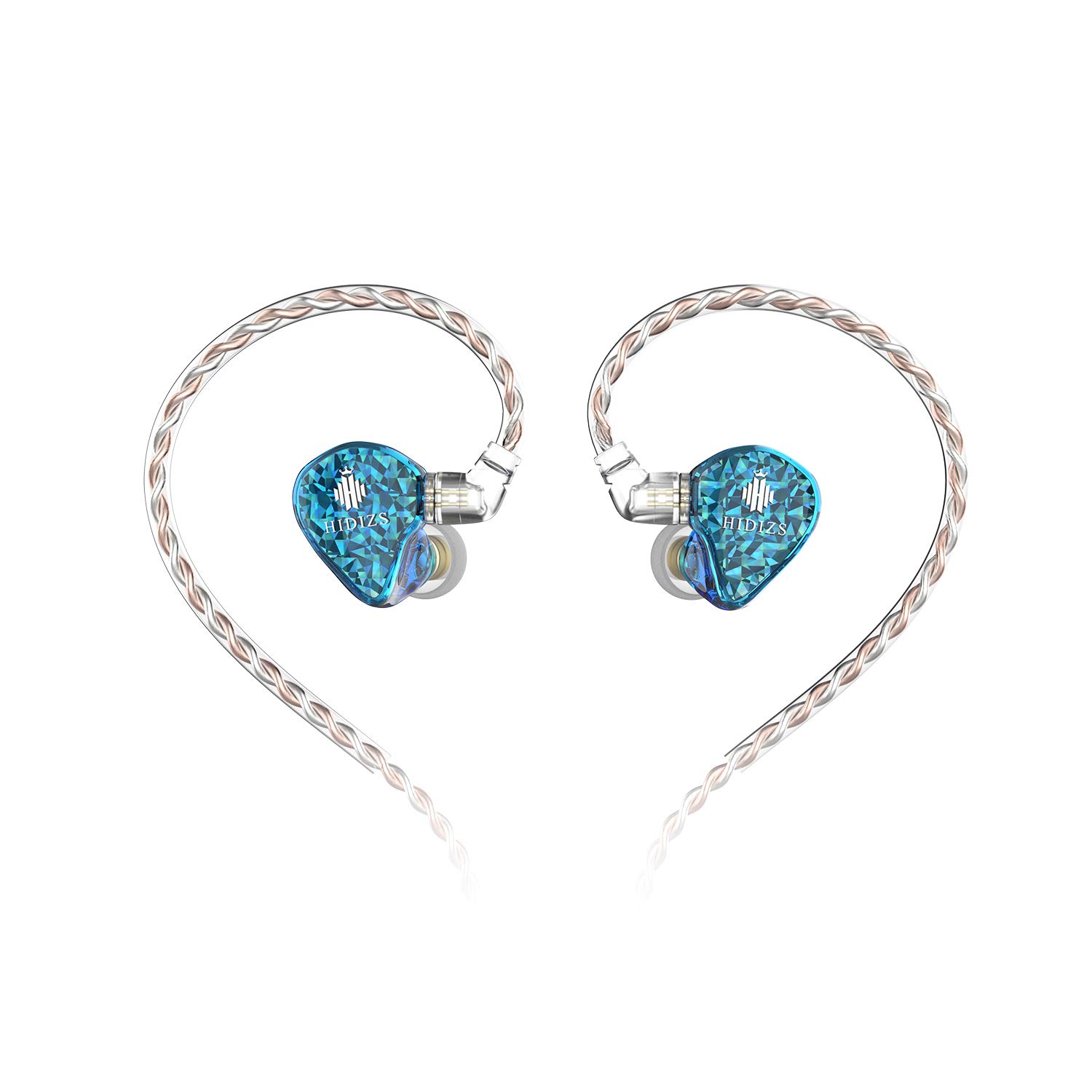 Hidizs MS2 Hybrid Dual Drivers HiFi Earphones, 3.5mm In-Ear Monitors Headphones, Hi-Res Audio IEMs with Detachable Cable 0.78mm 2pin for Android Smartphones iPhone Audio Players Computer (Blue)