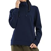 fit space Women's Tailored Relaxed Fit Sweatershirts Full Zip Up Hoodies And Turtleneck Pullover With Zipper Pocket