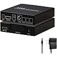 Scart Hdmi to Hdmi Video Converter Box 1080p Scaler 3.5mm Coaxial Audio Output for Game Consoles DVD