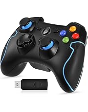 EasySMX Wireless Controller da Gioco, ESM-9013 2.4G Joystick Dual Turbo a Vibrazione per PS3 / Tablet/Tablet PC Android (Nero-Blu)