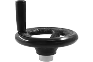 HARSKIYER Round Hand Wheel, 4 Inch Diameter Plastic Crank Handle with 1/2 Inch Bore, Revolving Knob for Milling Machines, Drill Presses, Lathes, Industrial Equipment