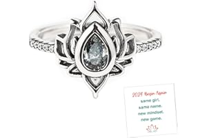 Angyape Same Girl Same Name Lotus Ring, 2024 Begin Again Lotus Promise Ring for Women No Mud No Lotus Dainty Ring To My Dughter Lotus Flower Inspirational Ring Jewelry Gifts for Women Girls