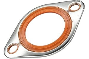 SWQS Thermostat Water Neck Housing Gasket - 1/8" Aluminum Carrier with Molded Silicone Insert, Reusable Thermostat Housing Seal Replacement for Chevy SBC BBC 265-500 Engines Water Pump Gasket(Orange)