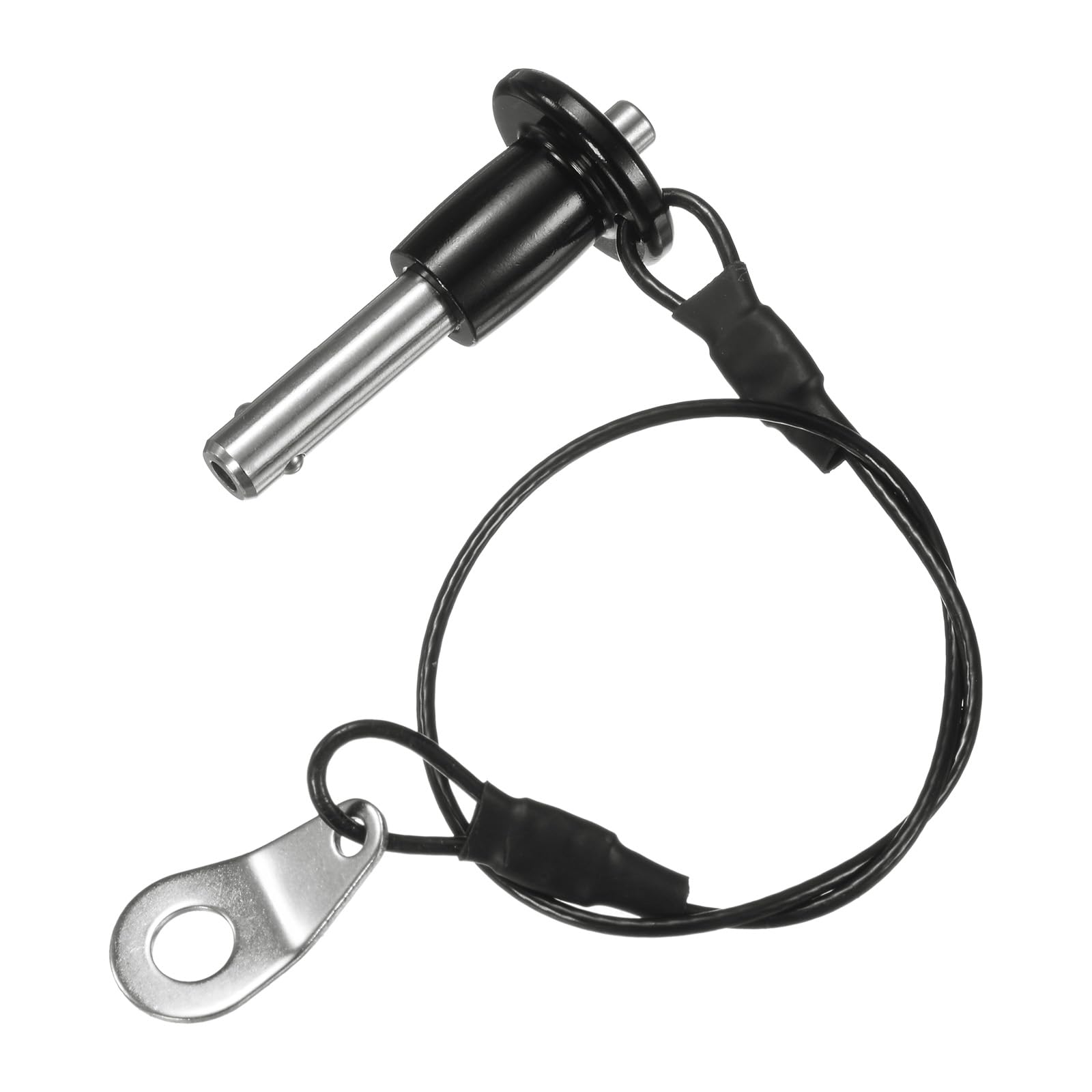 M METERXITY Push-Button Ball Locking Pin, 1/4" [6mm] Dia., 19/32 [15mm] Usage Length Quick Release Lock Pins W Lanyard Cable for Speaker/Aviation/Gym/Machine [304 Stainless Steel]