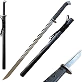 Claymeur 40.2" Handmade Full Tang High Carbon Steel Samurai Sword Katana with Scabbard for Practice, Collection, Outdoor Use