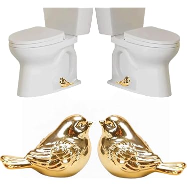 2Packs Ceramic Gold Birds Toilet Bolt Caps & 4Packs Universal Toilet Bolt Covers, Bathroom Decorative Toilet Floor Screw Cover Caps Easy Installation 2Packs Ceramic Gold Birds Toilet Bolt Caps & 4Packs Universal Toilet Bolt Covers, Bathroom Decorative Toilet Floor Screw Cover Caps Easy Installation