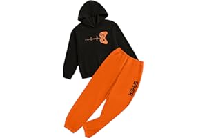 Cakaner Boys Sweatsuit Graphic Printed Hoodie Sweatshirt and Jogger Pant Sets Sizes 5-12
