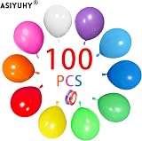 ASIYUHY Rainbow Party Balloons 100 Pack 12 Inch Multicolored Latex view 2