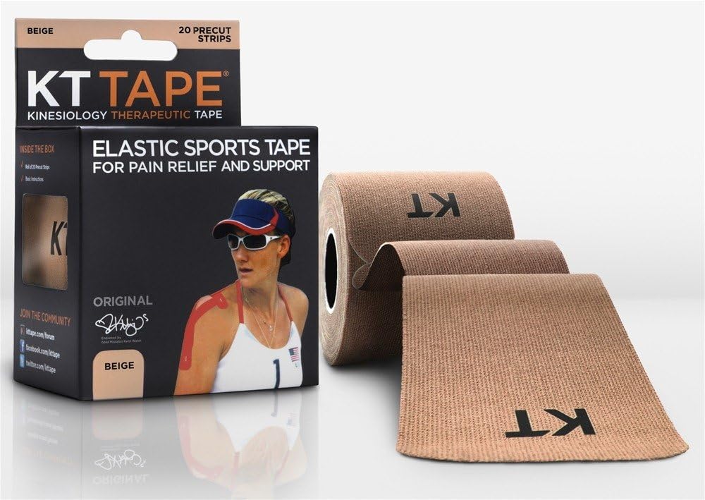 KT Tape Original Cotton Elastic Kinesiology Therapeutic Athletic Tape, 20 Precut 10 inch Strips, Black, Latex Free, Breathable, Pro & Olympic Choice (KTT-AW-Black): KT Tape: Sports & Outdoors