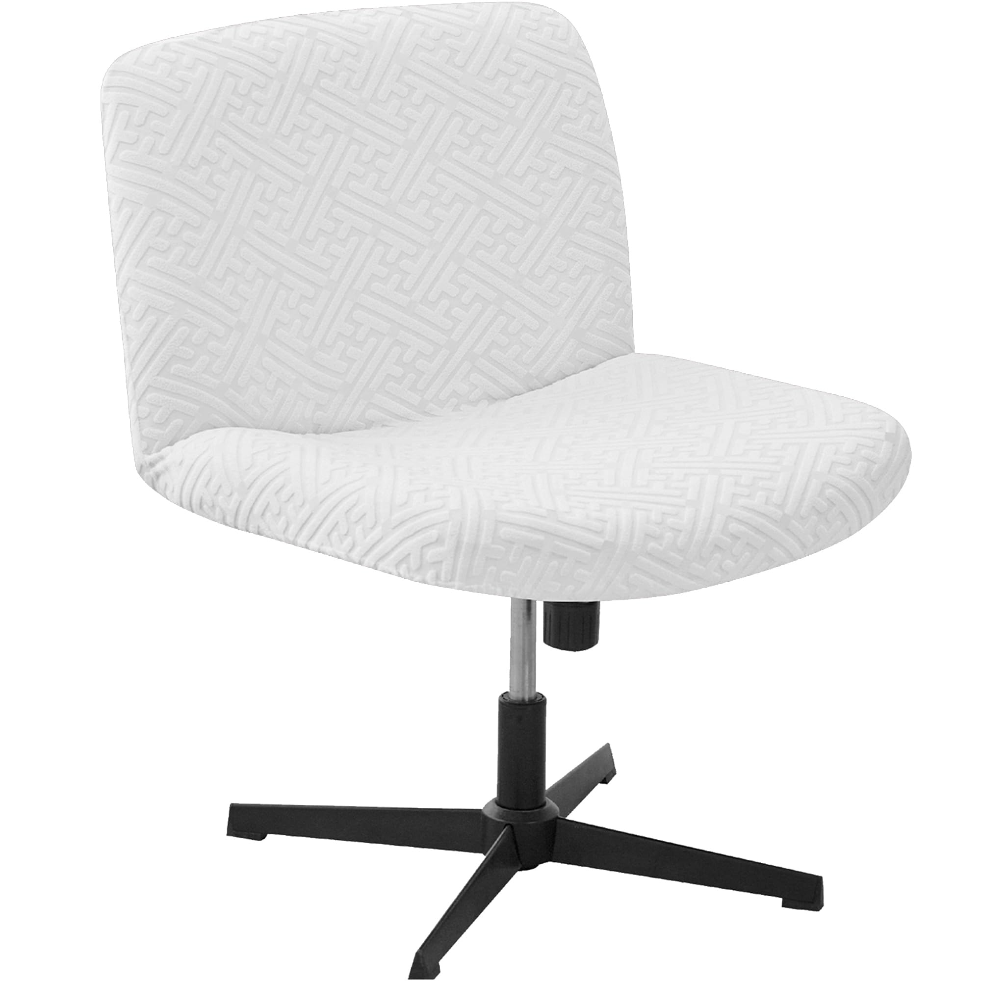 Photo 1 of **PARTIAL SET/ 1 COVER ONLY** Lavish Cover Water Resistant Criss Cross Office Chair Cover - Armless, Wide, Comfy, Protects Chair Stains and Wear (Jacquard: White, Just The Cover, No Chair)