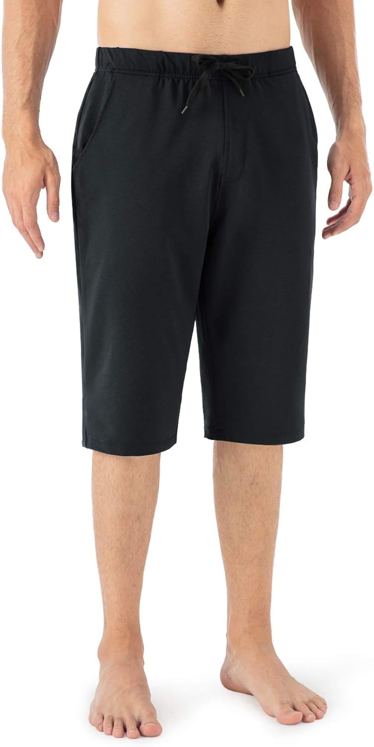 Naviskin Men's 14" Inches Athletic Shorts Lightweight Home Workout Yoga Fitness Walking Running Casual Shorts with Pockets: Clothing