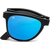 Foldies Remix Folding Sunglasses Polarized, UV400, UVA, UVB Protection for Men Women, Folding Sunglasses Leather Case