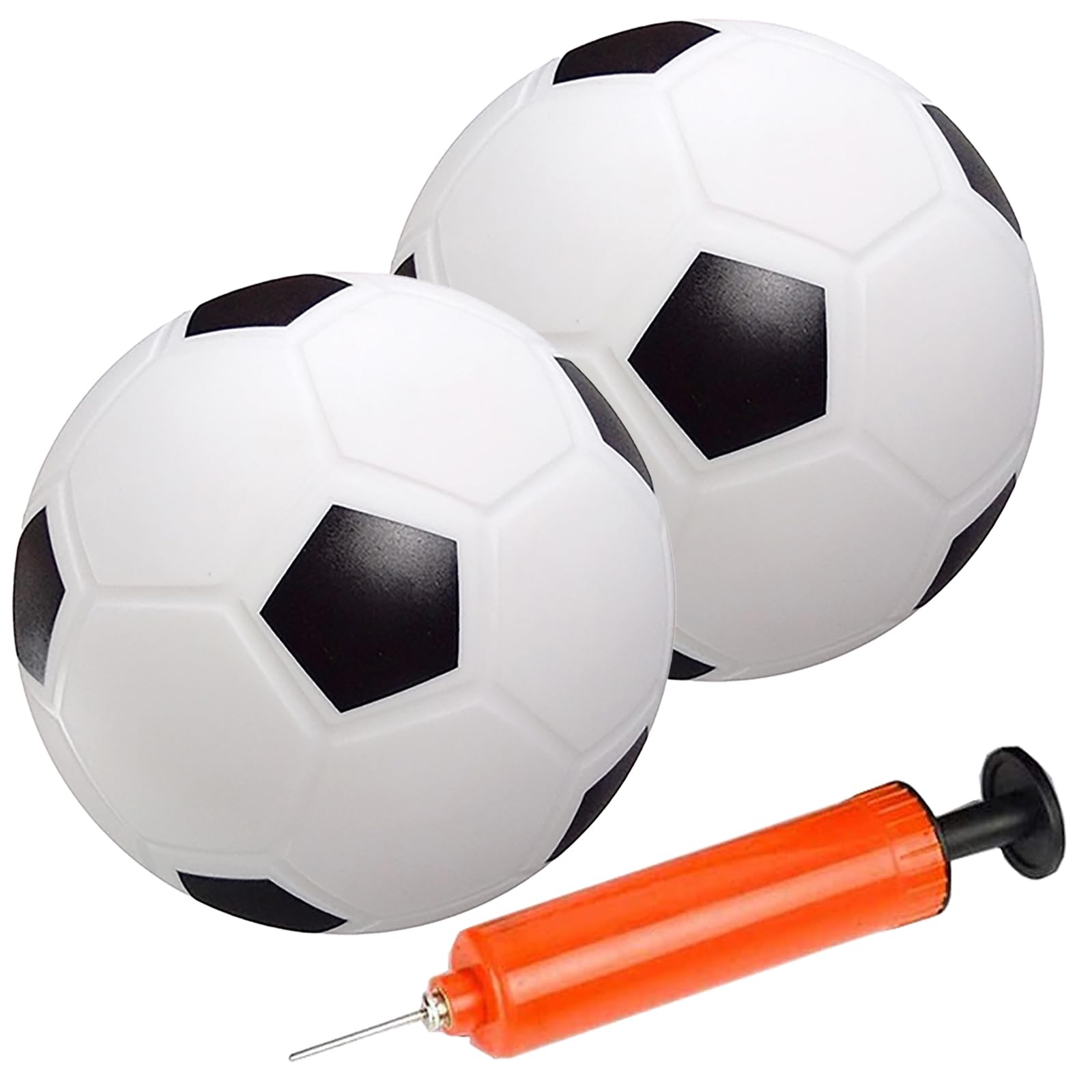 MSXENA 2 Pcs Small Inflatable Indoor/Outdoor Foam Soccer Ball With Air Pump - Perfect for Playground, Garden & Beach