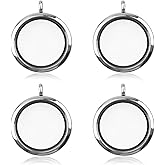 WANDIC Memory Locket Charms, Round Mixed Colored Electroplated Crystal Picture Frame Bouquet Charm, Living Floating Memory Locket for 2 Photos