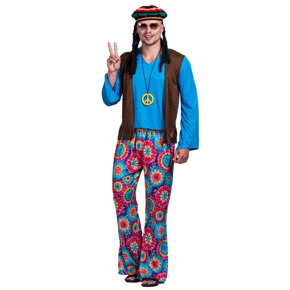EraSpooky Men's Adult Hippie Love Peace Costume Party Fancy Dress