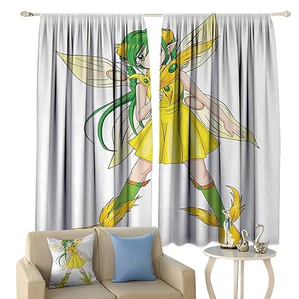 Amazon Com Fengruiyanjing Anime Window Curtain Drape Fantasy