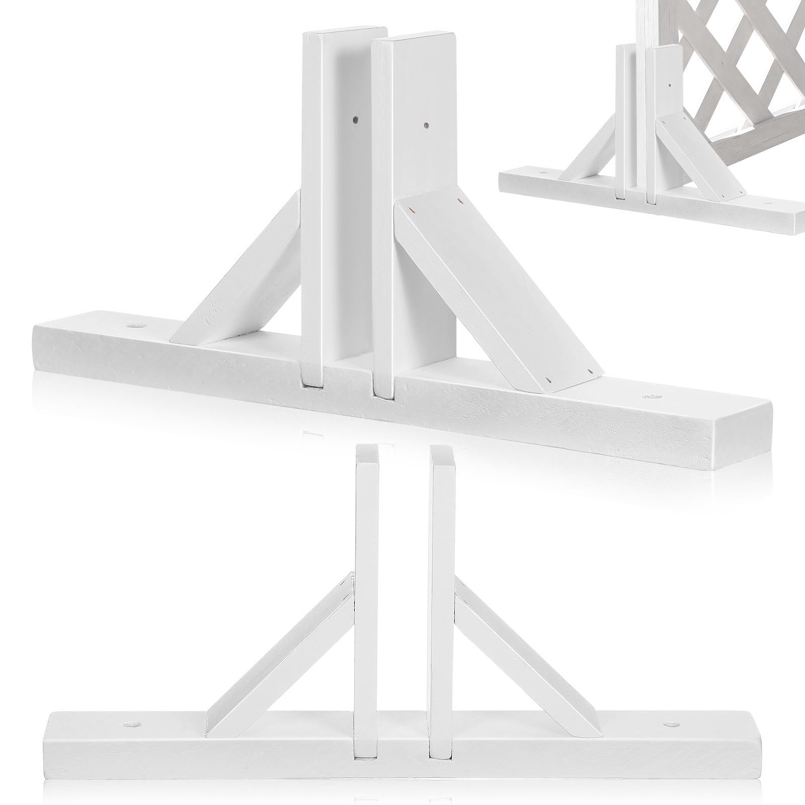 Yardwe Solid Wood Fence Base 2 Pcs Wooden Fence Post Support Feet for Garden Edging and Patio Accessories Outdoor Durable Wooden Railings and Garden Decorations