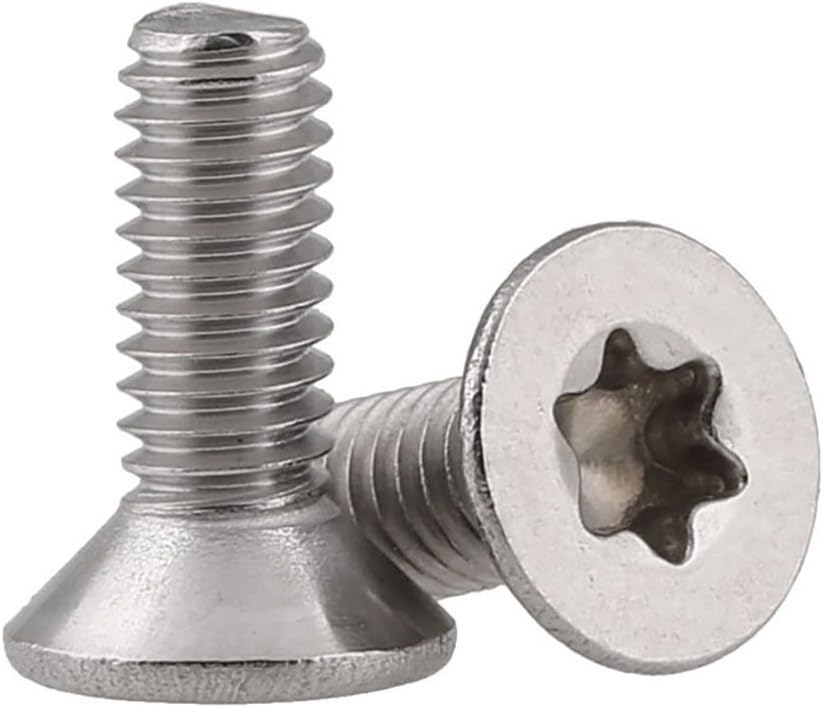Sinmova 50PCS Stainless Steel M6 x 12mm Torx Security Anti Theft Flat Head Countersunk Bolts Machine Screws