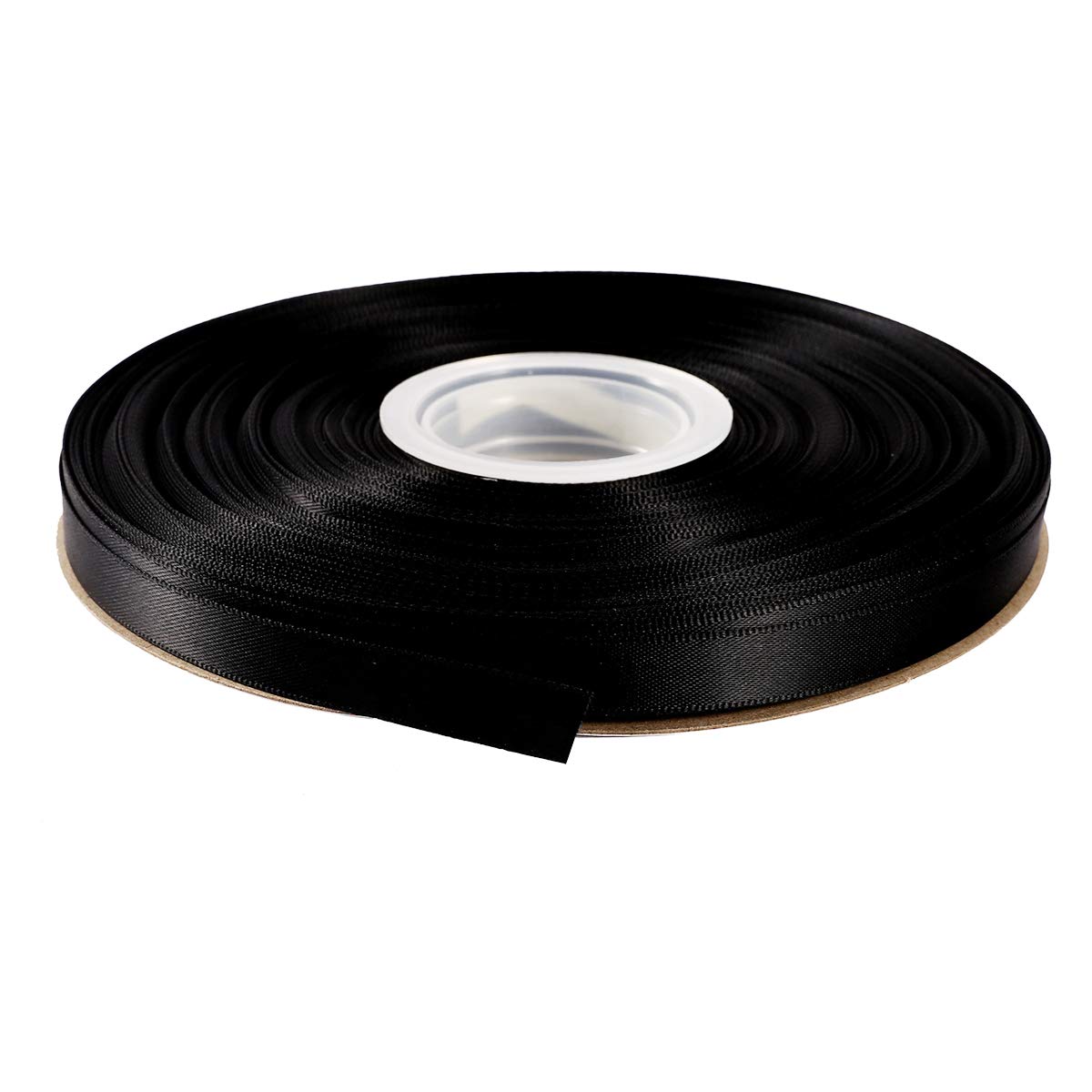 ITIsparkle 9mm Double Faced Satin Ribbon 45 Meters-Roll Set for Gift Wrapping Scrap Books Party Favor Hair Braids Baby Shower Decoration Floral Arrangement Craft Supplies, Black Ribbon