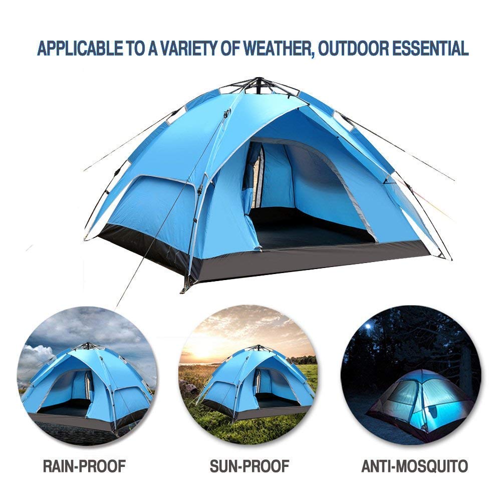 Likorlove Tenda Pop Up Da Campeggio per 2-3 Posti Protezione UV Apertura Istantanea Leggero da Portare