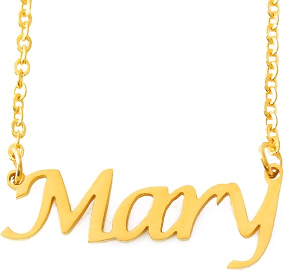 Name Necklace Mary 18ct Gold Plated Personalized Name