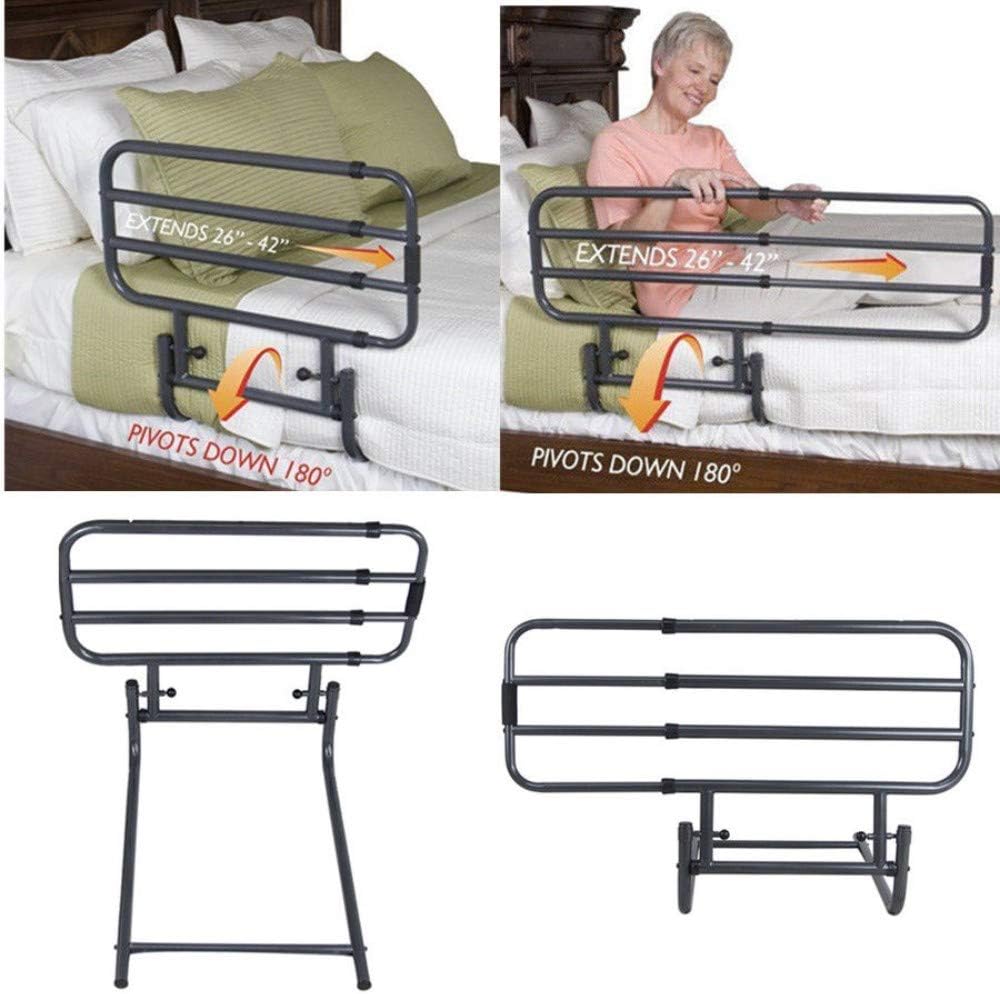 Bed Rail for Elderly Safety Strap Guard Hand Rails Adult Folding Gate Adjustable: Health & Personal Care